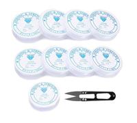 Filo Elastico per Braccialetti,9PCS Filo Elastico Trasparente Invisibili Corda Elastica Nylon Fili Perline con Forbici per Bracciali Collane Creazione di Gioielli Fai-da-Te(8m × 0,8mm)