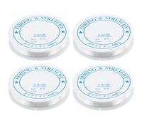 Filo elastico per perline 0,5 mm, 4 rotoli, filo elastico trasparente per la creazione di braccialetti, cordini elastici, trasparente, per collane, bracciali