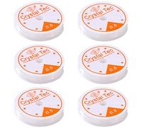 Filo elastico trasparente da 0,5 mm, filo di nylon trasparente elastico da pesca filo da cucito trasparente per la creazione di gioielli, filo per perline per braccialetti per collana (18 m-1 bobina)…