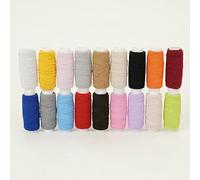 Filo elastico ultra fine da 0,6 mm a 18 colori, filo per bobina per macchina da cucire ad alta elasticità da 20 m, corda per overlock fai da te per indumenti - 18 pezzi