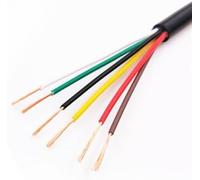 filo elettrico, Cavo di alimentazione in rame a 2 e 8 conduttori, metri in gomma siliconica super morbida flessibile, guaina for cavi da 25 AWG 10, dispositivo saldatura(6 Cores,18AWG(0.75mm2))