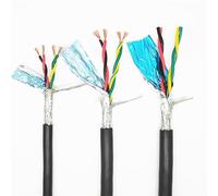 filo elettrico, Cavo schermato a doppino intrecciato for audio e segnale 18-26 AWG 2-8 conduttori nero grigio 1-5 metri(24AWG 0.2mm2 Black,1Meter 4Core)