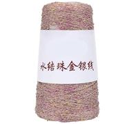 Filo for perline con nodo d'acqua in seta oro e argento da 50 g - Filato intrecciato a mano all'uncinetto for la creazione e l'artigianato di gioielli(RoseRedFlashGold36#)