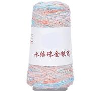 Filo for perline con nodo d'acqua in seta oro e argento da 50 g - Filato intrecciato a mano all'uncinetto for la creazione e l'artigianato di gioielli(WaterBlueFlash99#)