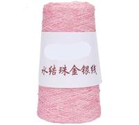 Filo for perline con nodo d'acqua in seta oro e argento da 50 g - Filato intrecciato a mano all'uncinetto for la creazione e l'artigianato di gioielli(PeachPinkFlash87#)