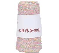 Filo for perline con nodo d'acqua in seta oro e argento da 50 g - Filato intrecciato a mano all'uncinetto for la creazione e l'artigianato di gioielli(PinkYellowBlueFlash98#)