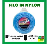 FILO IN NYLON QUADRO PER DECESPUGLIATORE mm. 3,0x42 mt. ARNETOLI MOTOR SAETTA