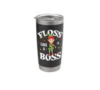 Filo interdentale da elfo come un boss, per Natale, divertente Bicchiere termico in acciaio inox doppia parete