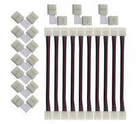 Filo LED RGB senza saldatura, CESFONJER 4pin 10mm larghezza striscia striscia jumper, connettore angolare L 4pin senza saldatura, totale 20pezzi, per striscia LED RGB non impermeabile 5050 4pin 10mm