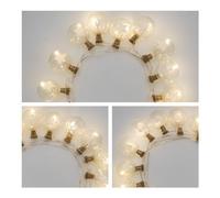 Filo Silver 15 luci - LED Bianco caldo (1,5 + 0,3 mt) Sfere Luce fissa XMAS KING IP20 49178