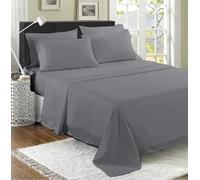 Filo Magico Lenzuolo in 100% cotone egiziano a 200 fili, ultra morbido, qualità alberghiera, lenzuolo superiore resistente al restringimento e allo scolorimento, facile da pulire (singolo, grigio)