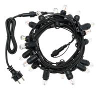 Filo Nero 20 luci - LED Multicolore (6 + 1,5 mt) Giuntabile E14 Papaya Luce fis