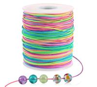 Filo per Braccialetti, 1mm x 100m Filo Elastico per Braccialetti Resistente, Cordino Arcobaleno, Kit Elastici per Braccialettio, Colorato Cordoncino per Collane Gioielli Artigianato Decorazioni DIY
