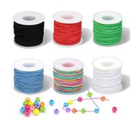 Filo per Braccialetti,6 Rotoli Filo Elastico per Braccialetti Resistente,Filo Elastico per Braccialetti 1mm X 50m,Eastici per Braccialetti,Filo nylon per Braccialetti,per Fare Gioielli DIY, Bracciali