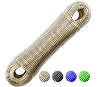 Filo per bucato extra forte, 20 m, per la casa, il giardino e il campeggio, robusto cavo per la biancheria in poliestere e rivestimento in plastica