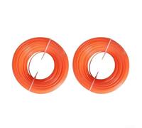 Filo per decespugliatore in nylon progettato per l'uso in entrambi i modelli di decespugliatore a linea singola e doppia, dimensioni 1,6 mm e 2,0 mm, due rotoli da 30 m ciascuno (2 mm arancione)