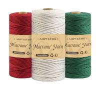 Filo per Macrame 3mm Set di Corda Macrame 300m, 3 rotoli Corda Macrame Naturale, Macramè Filo Morbido per Arazzi, Appendini per Piante, Artigianato Fai da Te, Decorazioni Boho, Confezioni Regalo