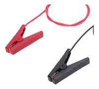 Filo per recinzione elettrica, asta di messa a terra, con cavo di ricarica e morsetti a coccodrillo in rame per connessione inverter batteria, morsetti in metallo resistente, filo rosso da 26 cm (B)