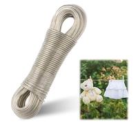 Filo per Stendere, 30m Cavo Stendibiancheria per Esterno, Filo per Stendere il Bucato da Esterno, Ø 4mm Extra Forte, Resistente Alla Ruggine e Alla Corrosione, Capacità 120 KG