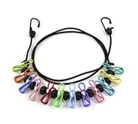 Filo per Stendere,Stendibiancheria da Viaggio Portatile con 12 Clip Filo Elastico Retrattile per Esterno Multicolore Stendino da Campeggio Compatto per Bucato da Viaggio Dormitorio e Casa