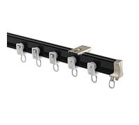 Filo per tende in alluminio, 6 m, con barre di separazione curve, per doccia, balcone, hotel, camper, elegante finitura nera e versatile per la decorazione della casa
