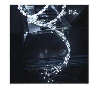 Filo Rame 600 luci - MICROLED Bianco freddo (2 + 4 mt) Cascata 15 fili 1 Gioco di luce XMAS KING IP44 48751