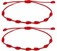 FILO ROSSO SETTE NODI. Amuleto per coppie. Protezione, Ormeggio, Amore. Regalo coppie. Bracciale sette nodi chakra. Fortunato, protezione AMULETO AMORE.