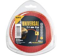 Filo Silenzioso per Decespugliatore Universal Nlo014: Filo di Ricambio per Tagliabordi, Lunghezza 15 M, Ø Filo 2,4 Mm, Tecnica Brevettata per Funzionamento Silenzioso (Cod. Art. 00057-76.163.14)