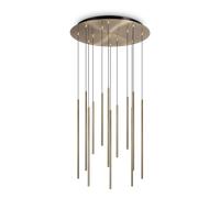 Lampada Da Terra LOOK 19W Luce Calda Ottone Altezza Regolabile Ideal Lux