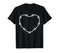 Filo spinato Cuore Gotico Punk Grunge Emo Rock Ribelle Maglietta