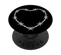 Filo spinato cuore gotico punk grunge emo rock ribelle PopSockets PopGrip Adesivo