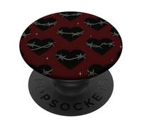 Filo Spinato Cuore Modello Scuro Valentine Grunge PopSockets PopGrip Adesivo