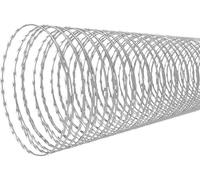 Filo Spinato - Filo Spinato Zincato - Doppia Spirale - Rotolo di Filo Spinato per Recinzione Esterna - Diametro Bobina 45cm, Silver, 15m