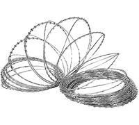 Filo spinato galvanizzato 10 m rotolo di filo metallico a doppia elica resistente alle intemperie per recinzione di sicurezza per giardino agricolo e protezione delle proprietà.