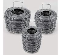 Filo spinato I 1,6/1,7 mm per recinzione selvaggia Rete annodata per recinzione forestale I distanza tra le punte 10 cm I 2 fili/4 punte I filo a lama I rotolo di filo da pascolo (filo spinato 250m)