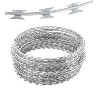 Filo Spinato in Acciaio a Rotolo - Barriera Anti-Scavalcamento e Anti-Furto, Alternativa a Filo Spinato e Concertina, 5-100m(30m)