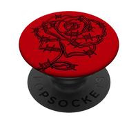 Filo spinato rosa - Simbolismo floreale scuro Arte Barb PopSockets PopGrip Adesivo
