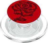Filo spinato rosa - Simbolismo floreale scuro Arte Barb PopSockets PopGrip per MagSafe