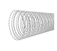 Filo spinato zincato, doppio rotolo di filo per recinzione a spirale, lunghezza 15 m, diametro 45 cm, soluzione di sicurezza esterna durevole per fattorie e giardini, colore argento