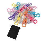 Filo stendibiancheria 1,8 m con 12 mollette colorate | Ganci e sacchetto in tessuto, Stendino campeggio e filo bucato viaggio con mollette da viaggio, campeggio accessori utili