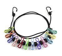 Filo stendibiancheria da viaggio, 1,8 m, portatile, retrattile, con 12 clip per stendibiancheria, per interni ed esterni, accessori da campeggio (1,8 m)