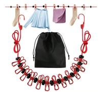 Filo Stendibiancheria per Esterno, Stendino da Campeggio con 12 Mollette e Custodia, Stendino Portatile per Esterni, Giardino, Viaggio