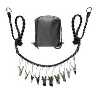 Filo stendibiancheria portatile retrattile per viaggi e casa, corda intrecciata con 10 clip antivento