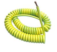 Filo telescopico a molla, 1PC Primavera Cavo A Spirale Filo di Terra Giallo-Verde Single Core 20/18/17/15/13/11/9/7AWG Cavo Termoretraibile Filo di Rame Filo Telescopico 1/2/3/4/5 Me(Stretch 5 Meters