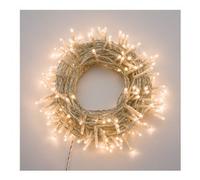 Filo Trasparente 180 luci - MINILED Bianco caldo (13,1 + 4 mt) 8 Giochi di luce XMAS KING IP44 32569