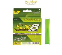 FILO TRECCIATO RAPTURE DYNA TEX SX8 CHARTREUSE BRAID 300 M PESCA SPINNING JIG