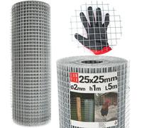 Filo voliera filo pollo zincato H1m L5m maglia 25x25mm Ø2mm