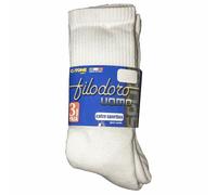 FILODORO 12 Paia Calze Lunghe Per Calcio Basket Pallavolo Tennis In Cotone Spugna Made In Italy Profumatore Saggio In Omaggio BIANCO ass