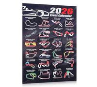 FILOEEX Poster dell'evento di Formula 1 2026, programma delle gare con layout di pista di Formula 1, stampa artistica da parete, regalo per i fan di F1, per casa, garage, uffici e sale giochi