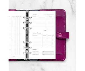 Filofax 2021 Personal Organizzatore Spese Tracciatore Ricarica, Bianco